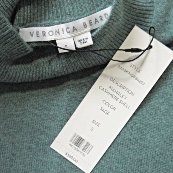 NWT Veronica Beard Mahaley Cashmere Shell in Sage Green Sleeveless Sweater S - Picture 2 of 3